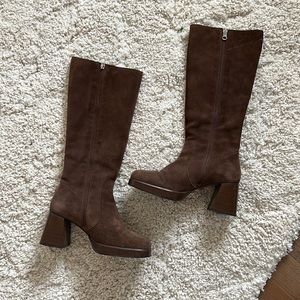 Urban Outfitter vix knee high chocolate suede boots